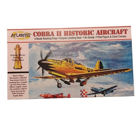 10-144 ATLANTIS 1:46 Scale Bell P-39Q Cobra II‎ Plastic Model Kit New Sealed - Picture 1 of 5